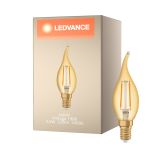 Ledvance Vintage 1906 LED E14 Mignon gull 2.5W 220lm - 824 ekstra varm hvit | erstatter 22W